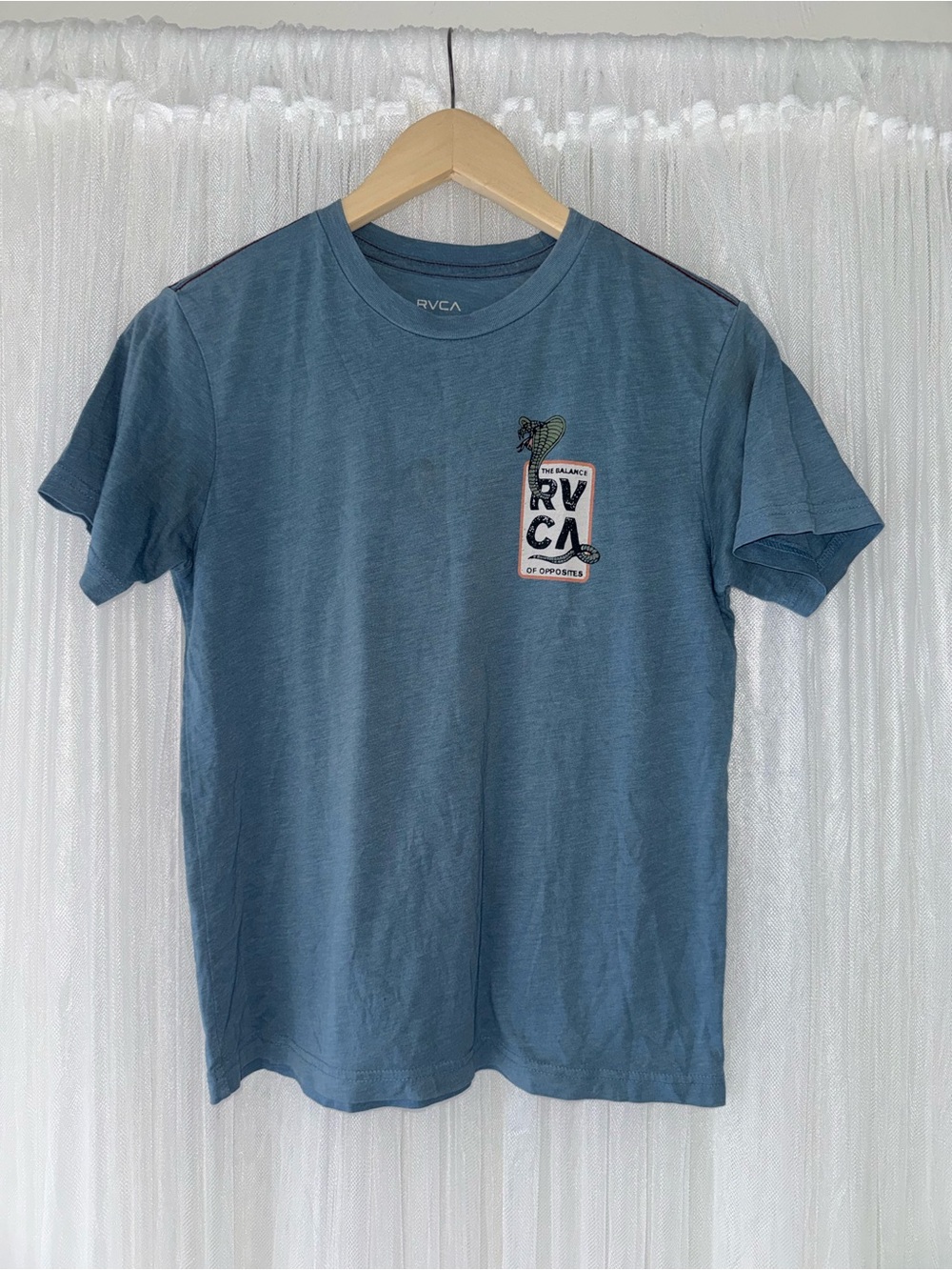RVCA Slate Blue Graphic Short Sleeve Tee
